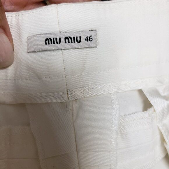 NWT Miu Miu Off White Ankle Zip Pants Size 46 - Picture 6 of 8